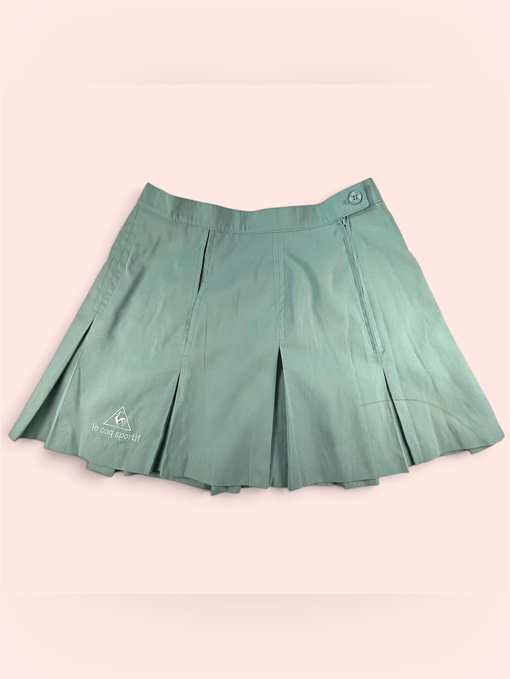 Le Coq Sportif green pleated tennis skirt - size 10